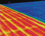 Thermal image of metal roof - galvenized vs cool roof